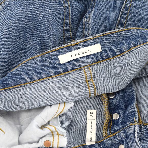 PACSUN Size 27 High Rise Button Fly Straight Leg Relaxed Fit Mom Jeans - Picture 3 of 3